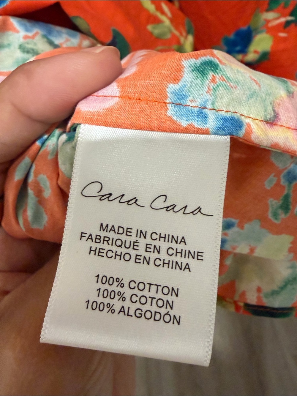 Cara Cara Mimi Dress Cherry Bouquet Orange Large - Picture 8 of 8